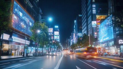 Naklejka premium IoT-connected streetlights displaying live election updates in an American city