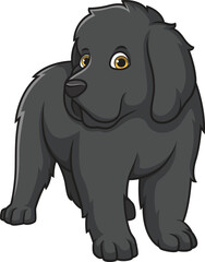 Cartoon cute newfoundland puppy vector illustration