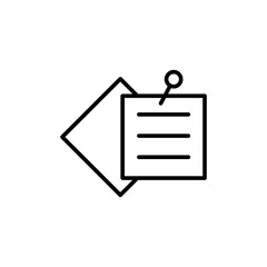 Sticky note outline icons, minimalist vector illustration ,simple transparent graphic element .Isolated on white background