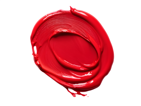 red lipstick smudged stroke or acrylic color paint look like a rose shape transparent background
