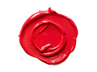 red lipstick smudged stroke or acrylic color paint look like a rose shape transparent background
