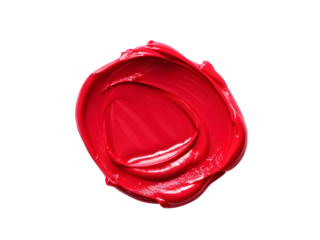 red lipstick smudged stroke or acrylic color paint look like a rose shape transparent background
