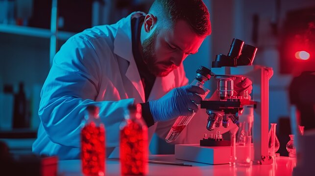 A scientist working on a quantum computer in a high-tech lab camera Sony Alpha A7 IV lens 85mm f/1.4