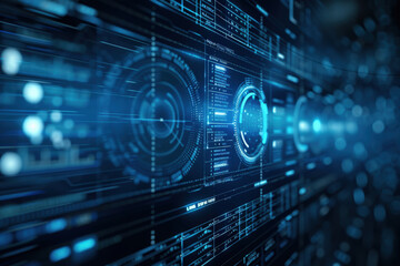 Obraz premium Digital Futuristic Interface Background at Night