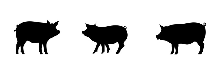 Shadow vector of a pig