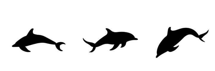 Shadow vector of a dolphin