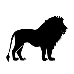 lion silhouette isolated on white