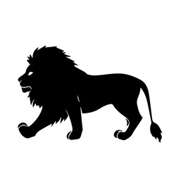 lion silhouette isolated on white