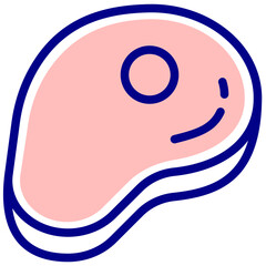 meat mixed outline vector icon