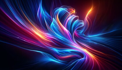 Naklejka premium A futuristic and vibrant digital artwork of an abstract glowing background