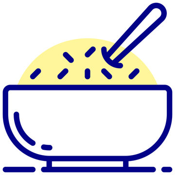 recommend clip art: curry rice mixed outline vector icon
