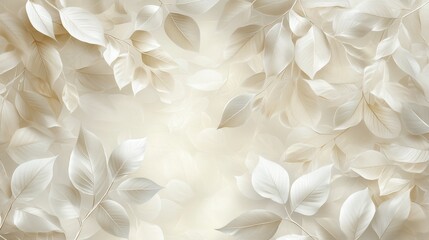 A white background with a lot of leaves on it. The leaves are very light and delicate, giving the impression of a peaceful and serene scene