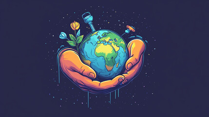 World Anaesthesia Day Logo Design illustration