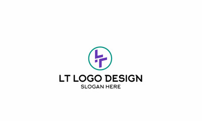 LT letter logo design. Vector