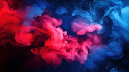 Fototapeta premium Vibrant Smoke Swirls in Striking Red and Blue Hues