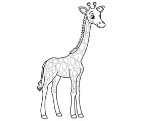 Coloring pages of giraffes for kids giraffe cartoon isolated on white