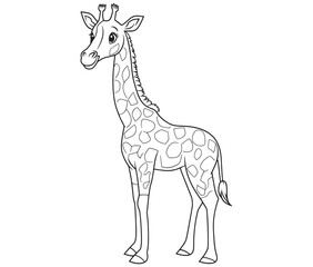 Coloring pages of giraffes for kids giraffe cartoon isolated on white