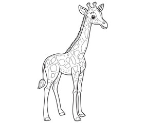 Coloring pages of giraffes for kids giraffe cartoon isolated on white