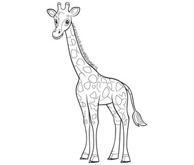 Obraz premium Coloring pages of giraffes for kids giraffe cartoon isolated on white