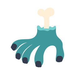 halloween zombie hand icon illustration