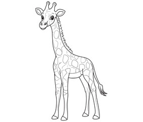 Coloring pages of giraffes for kids giraffe cartoon isolated on white