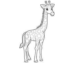 Coloring pages of giraffes for kids giraffe cartoon isolated on white