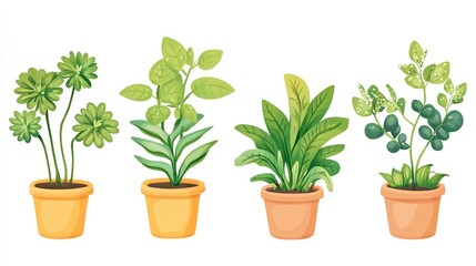 Obraz premium A vibrant display of lively and beautiful plants showcasing rich greens, colorful blooms, and lush foliage, perfect for enhancing indoor or outdoor spaces.