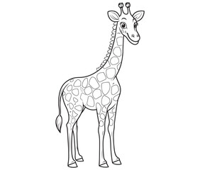 Coloring pages of giraffes for kids giraffe cartoon isolated on white