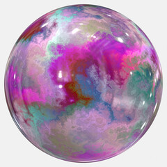 A sphere with an abstract gradient of colors 
