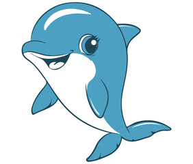 Dolphin jumping out of water cute smiling baby dolphin