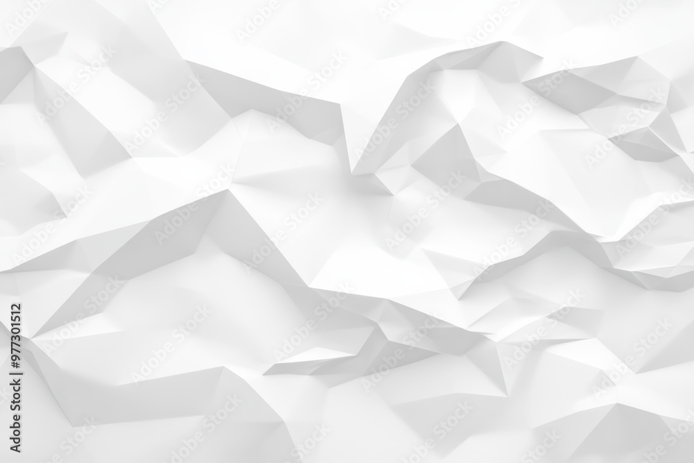 Poster abstract white geometric background with sharp angles and subtle shadows, creating a modern minimali
