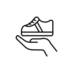 Shoes outline icons, minimalist vector illustration ,simple transparent graphic element .Isolated on white background