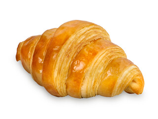 freshly baked croissant isolated on white backgroud