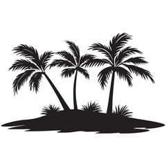 Palm trees on an island