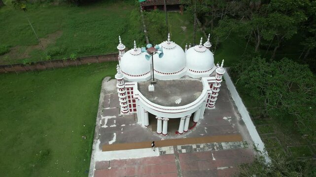 Aerial view of Delduar Zamindar Bari Jame mosque, Dhaka, Delduar, Bangladesh