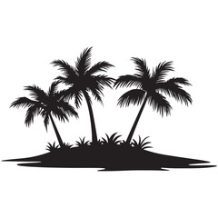 Palm trees on an island