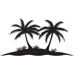 Palm trees on an island