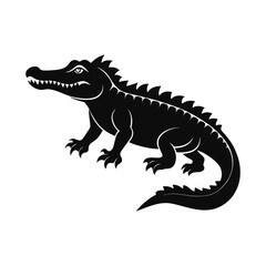 Obraz premium alligator vector silhouette white background