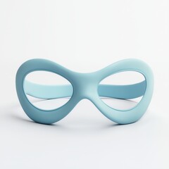 Fototapeta premium Minimalist Turquoise Mask on White Background