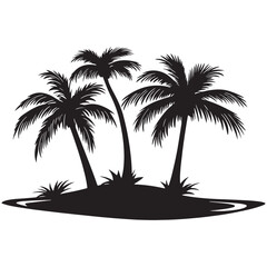 Palm trees on an island