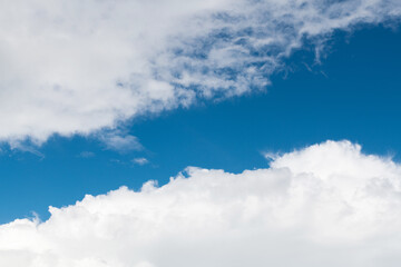 White clouds on clear sky