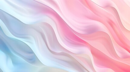 Obraz premium Abstract silk waves flow softly in a pink and blue fractal backdrop, creating a smooth, satin-like texture