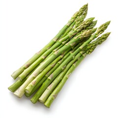 297. A fresh bunch of green asparagus isolated on a clean white background