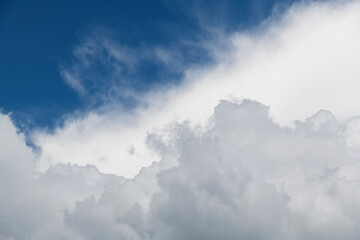 White clouds on clear sky