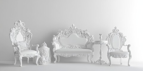 White Rococo Furniture.