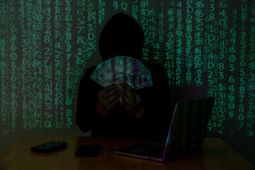 Cyber hacker attacks, Cybersecurity concept.