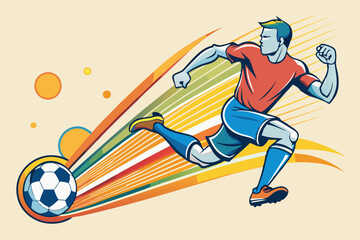soccer player kicking ball