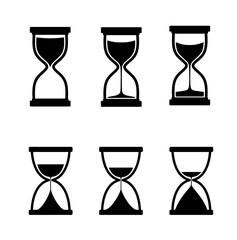 hourglass icons set. vector