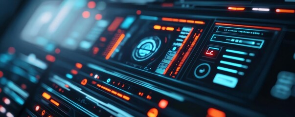 AI-enhanced software UI testers, glowing holographic feedback, sleek interface