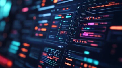 Naklejka premium Digital UI component editors, holographic screen templates, futuristic aesthetics